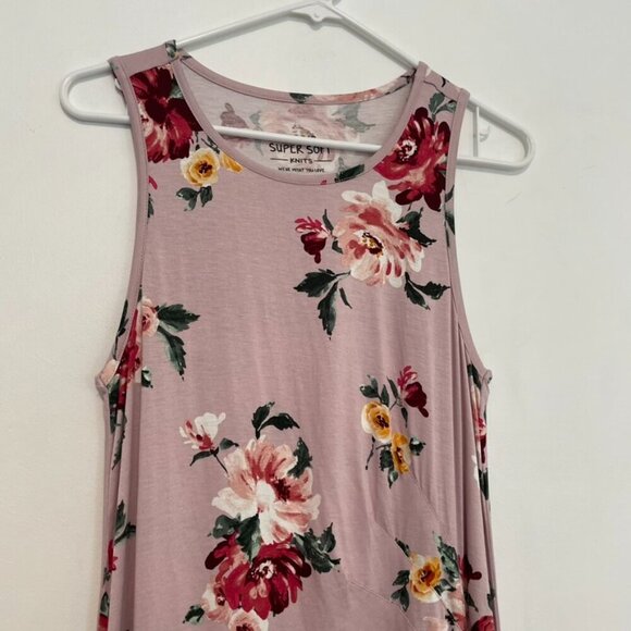 TORRID 00 Plus Size Super Soft Lilac Floral Asymmetric Tank Lavender Purple Top - Picture 7 of 16